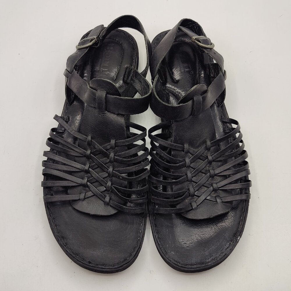 BORN womens 8.5M Santiam Huarache Black Strappy Leather Sandal - Picture 11 of 11